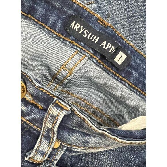 ARYSUH APPL Distressed Denim Jeans Tapered Fit Size 1 - Picture 4 of 4